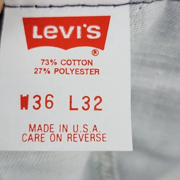 Levis Jeans 550-1517 Mens 36x32 Black Corduroy Vintage Unhemmed USA NWT